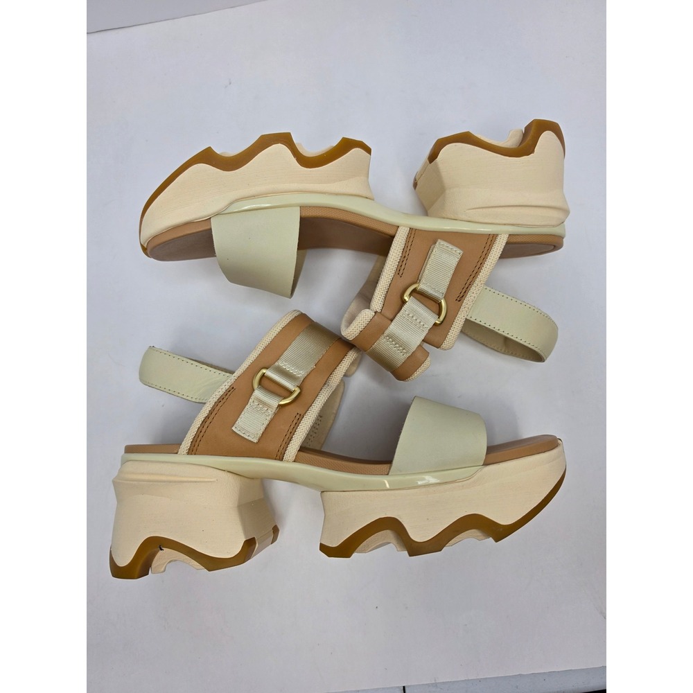 Sorel Kinetic Impact Slingback Heel Sandals Honey White/ Sea Salt Size 9.5